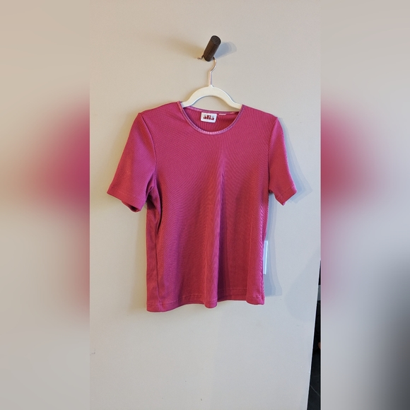 Hot pink Alia ribbed T-shirt vintage - Picture 1 of 5